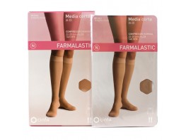 Imagen del producto Farmalastic Media Corta Cerrada Normal talla Reina Plus beige