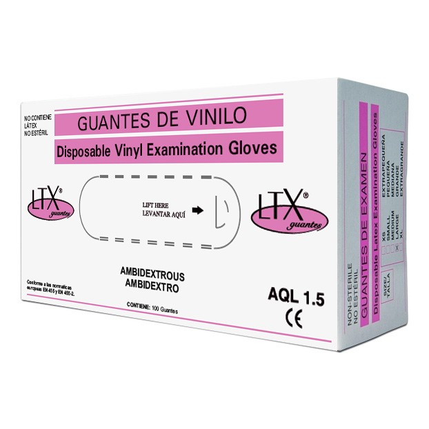 Imagen de Ltx guantes vinilo aql 15 T-L 100uds