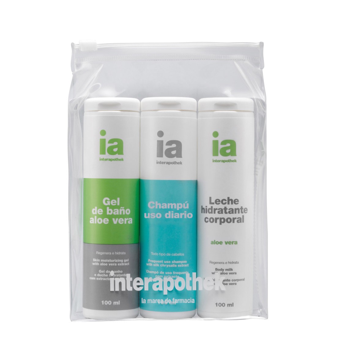 Imagen de Interapothek neceser de viaje gel + champú + leche hidratante 100ml