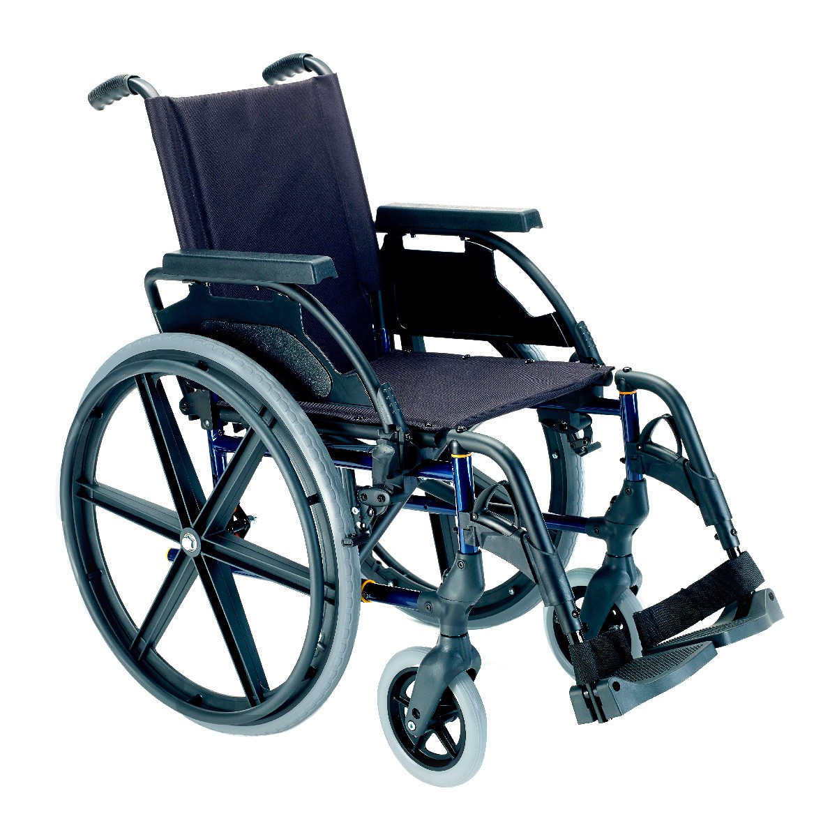 Imagen de Sunrise Medical Silla Premium Ruedas Sólidas 24 Azul 43cm