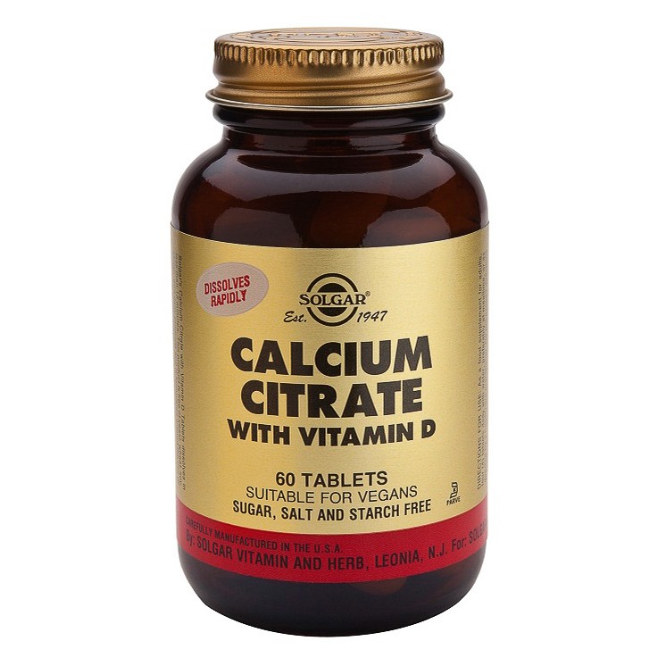 Imagen de Solgar Citrato de calcio con Vitamina D3 60 comprimidos