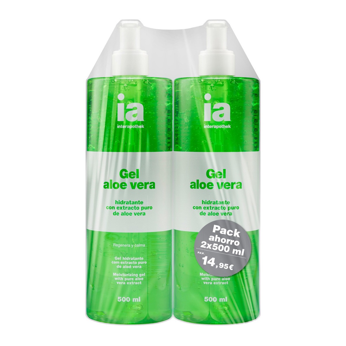 Imagen de Interapothek pack duplo gel aloe vera puro 500ml
