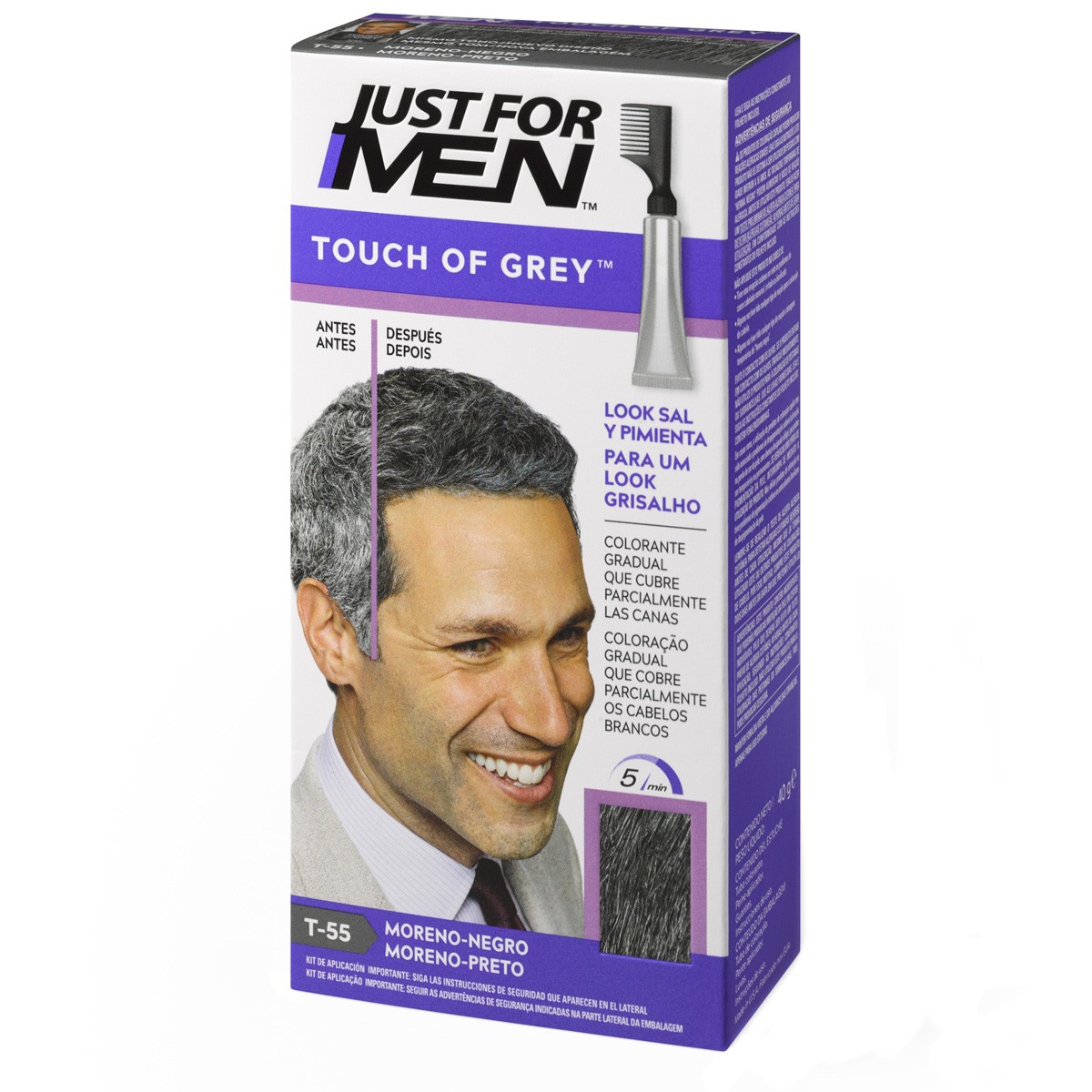 Imagen de Just for men  touch of grey moreno - negro 40g