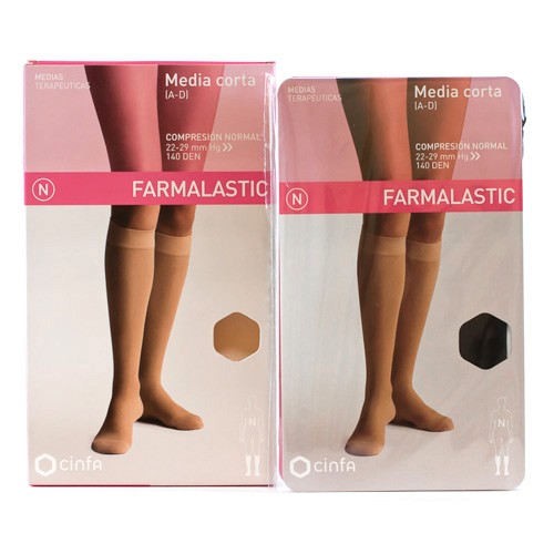 Imagen de Farmalastic Media Corta Cerrada Normal talla Reina Plus negro