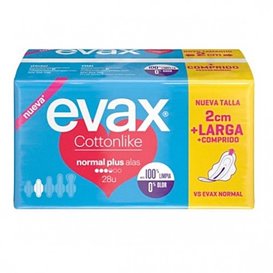 Imagen de Evax compresas cottonlike normal plus alas 28 uds