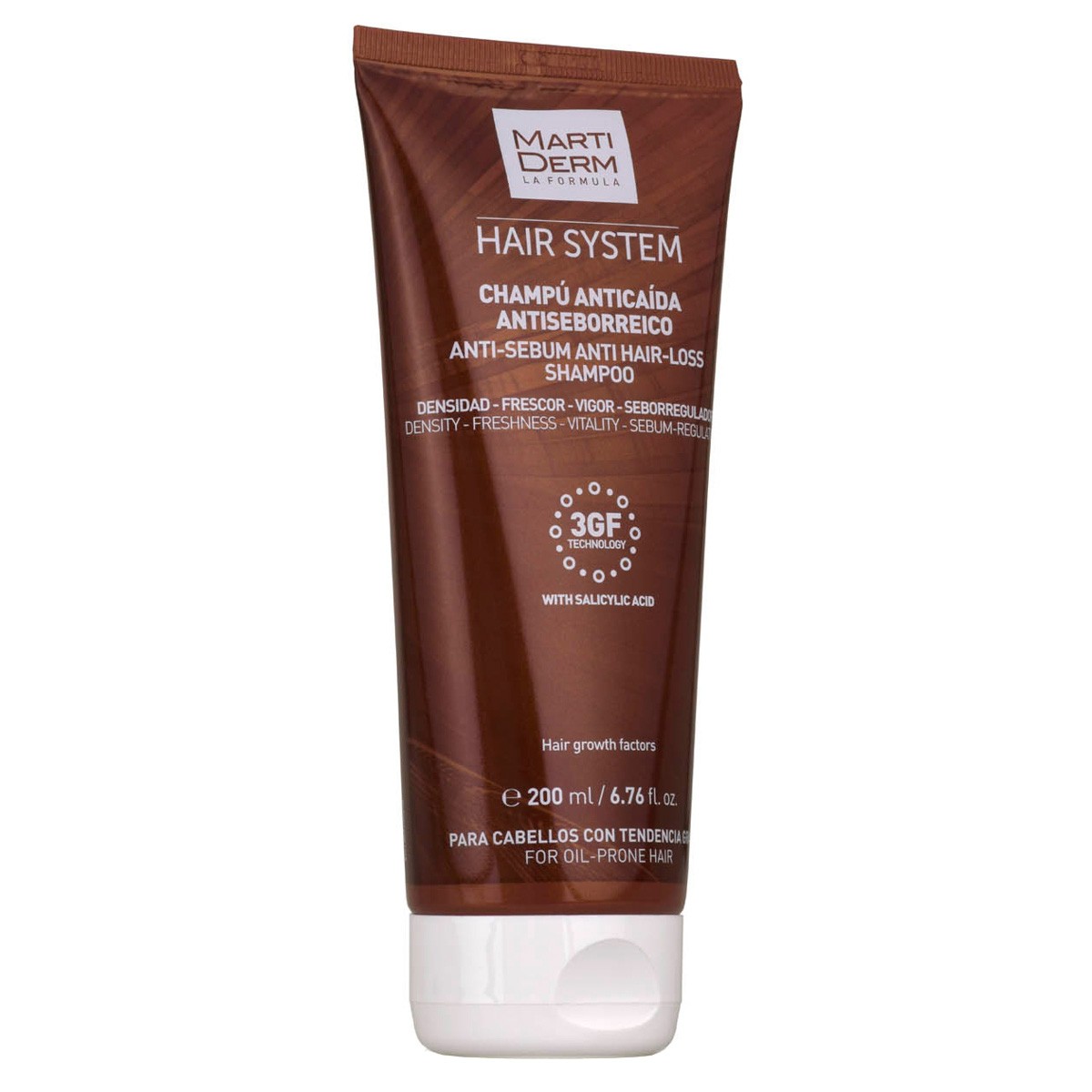 Imagen de MartiDerm Hair System Champú Anticaída Antiseborreico  200 ml