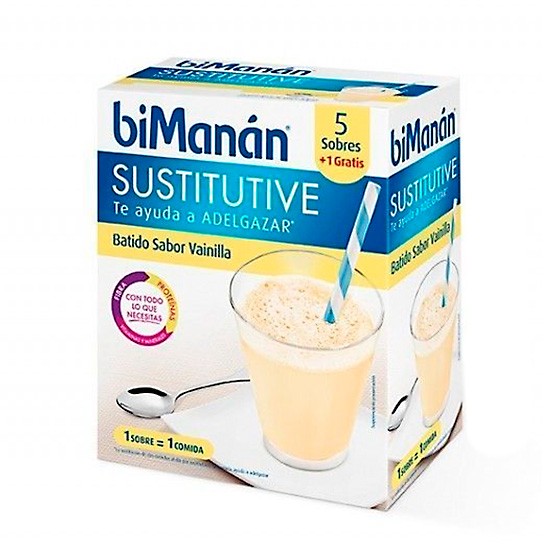 Imagen de BIMANAN BATIDO VAINILLA 55 GR X 6 SOBRES