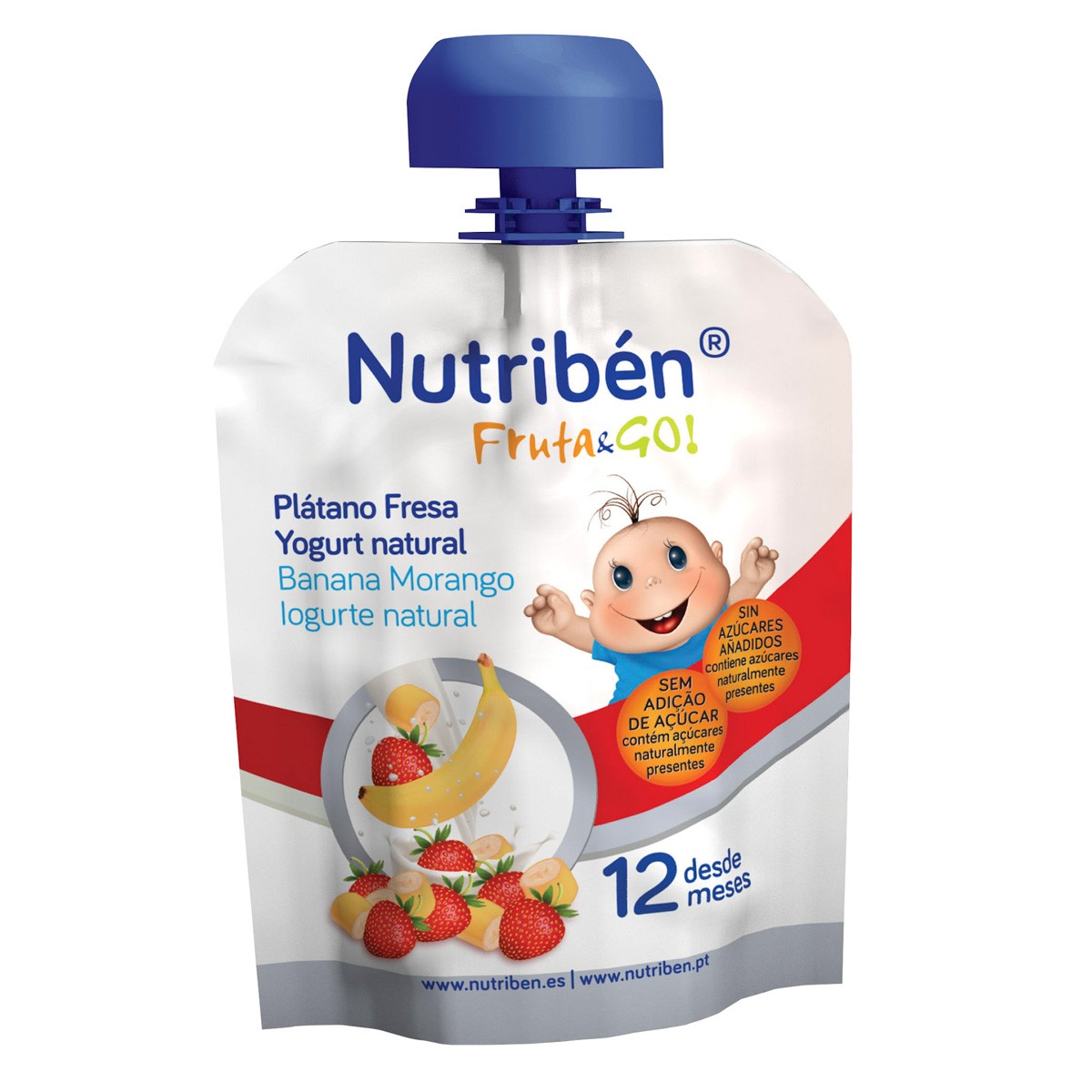Imagen de Nutribén fruta and go! Plátano, fresa y yogurt 23ml