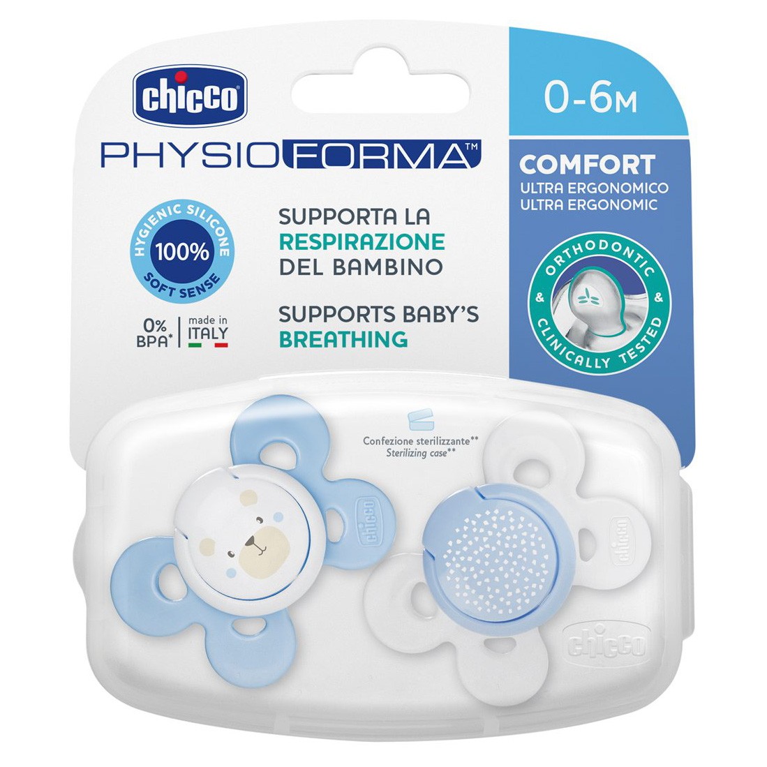 Imagen de Chicco Chupete physio silicona niño 0-6 meses 2u