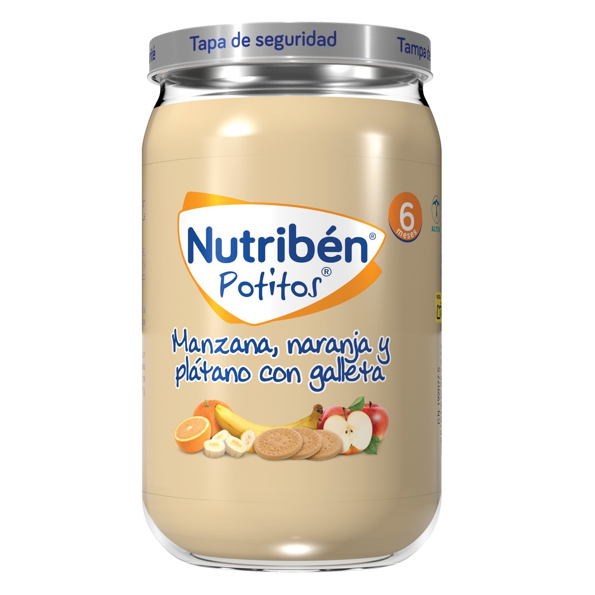 Imagen de Nutribén Potito manzana, naranja y plátano con galleta 235gr