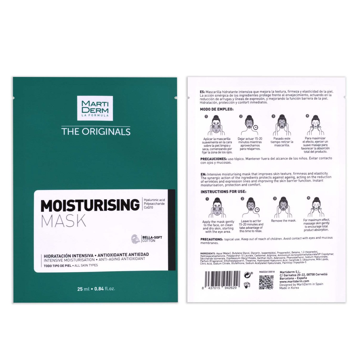 Imagen de MartiDerm The Originals Moisturising Mask 10 unidades