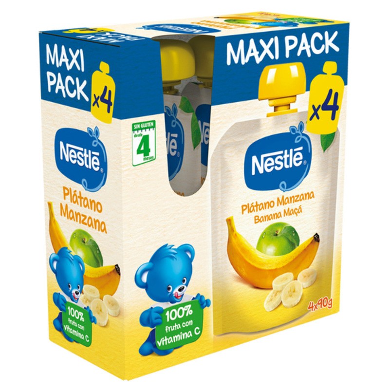 Imagen de Nestlé Bolsita 4 frutas maxi pack 4x90 g