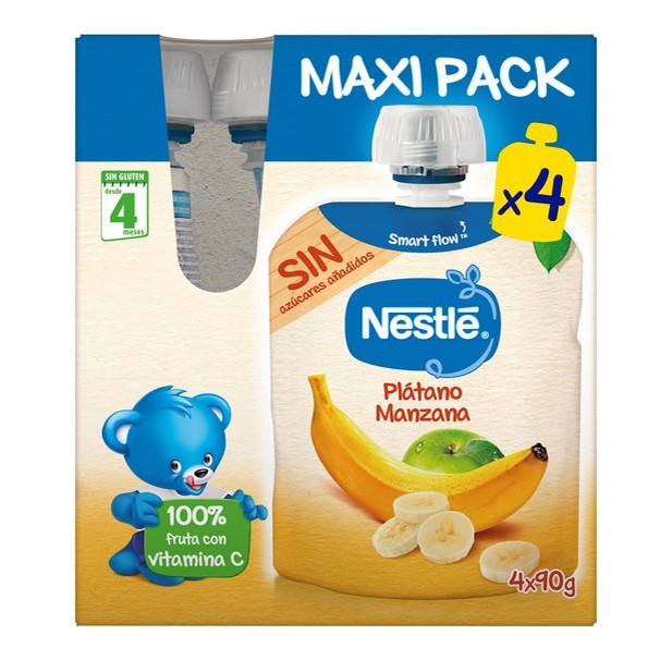 Imagen de Nestlé Bolsita plátano y manzana 4x90 g