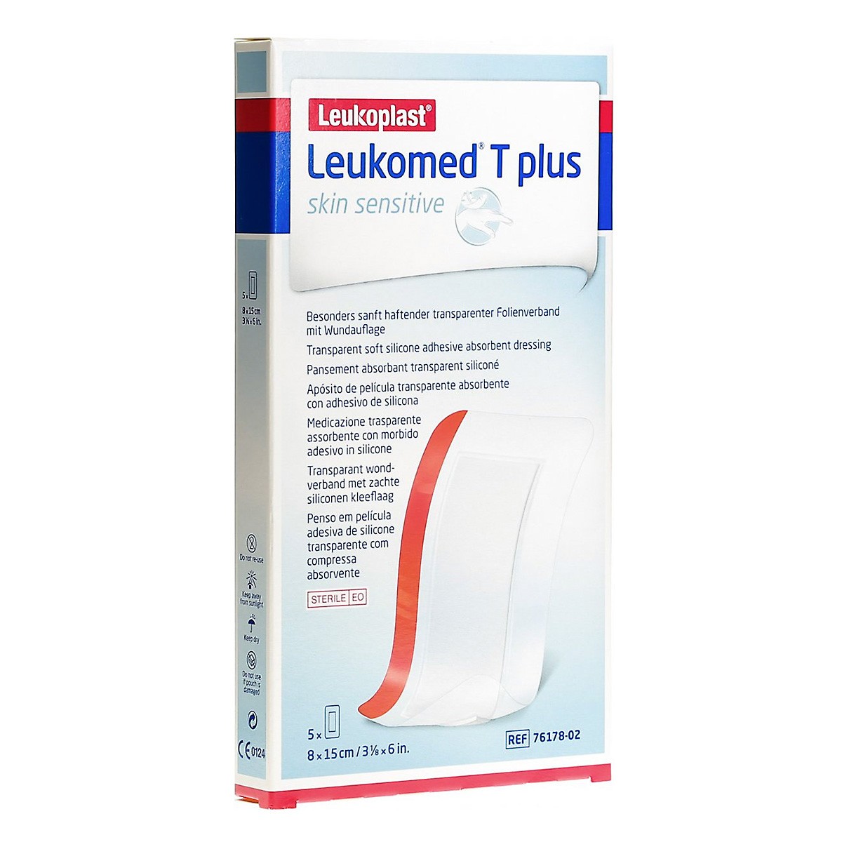 Imagen de Leukomed T Plus Skin Sensitive apósitos 8cmx15cm 5u