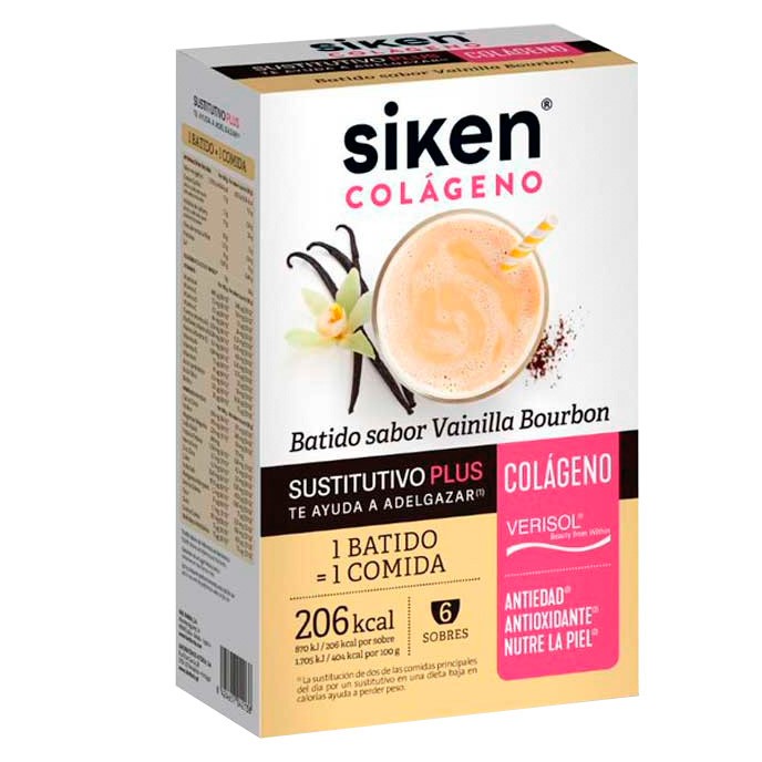 Imagen de Siken colágeno batido vainilla 6 sobres Bourbon