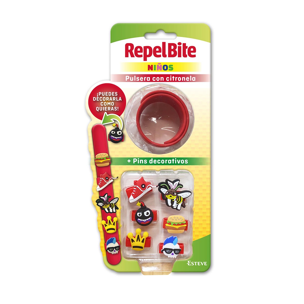 Imagen de Repel Bite niños pulsera + pins decorativos
