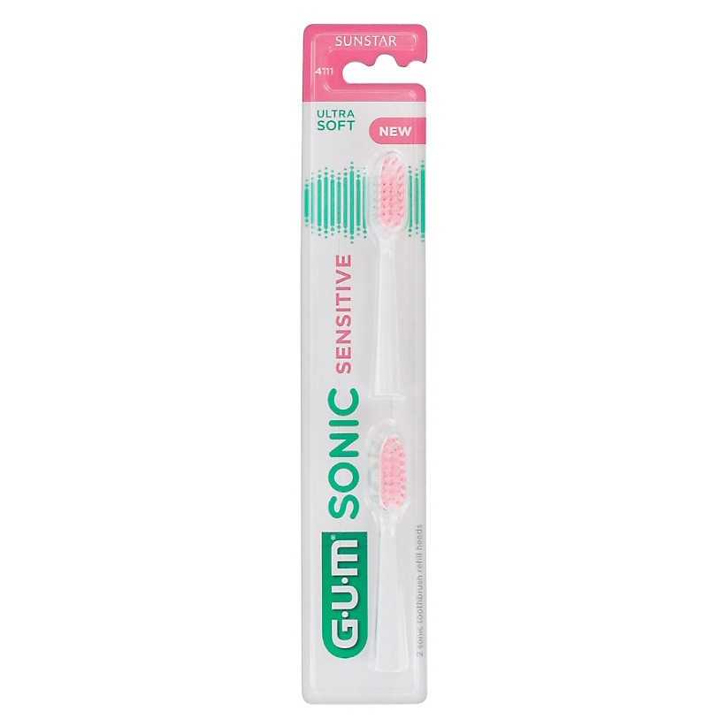 Imagen de Gum Sonic Sensitive recambios para cepillo de dientes 2u