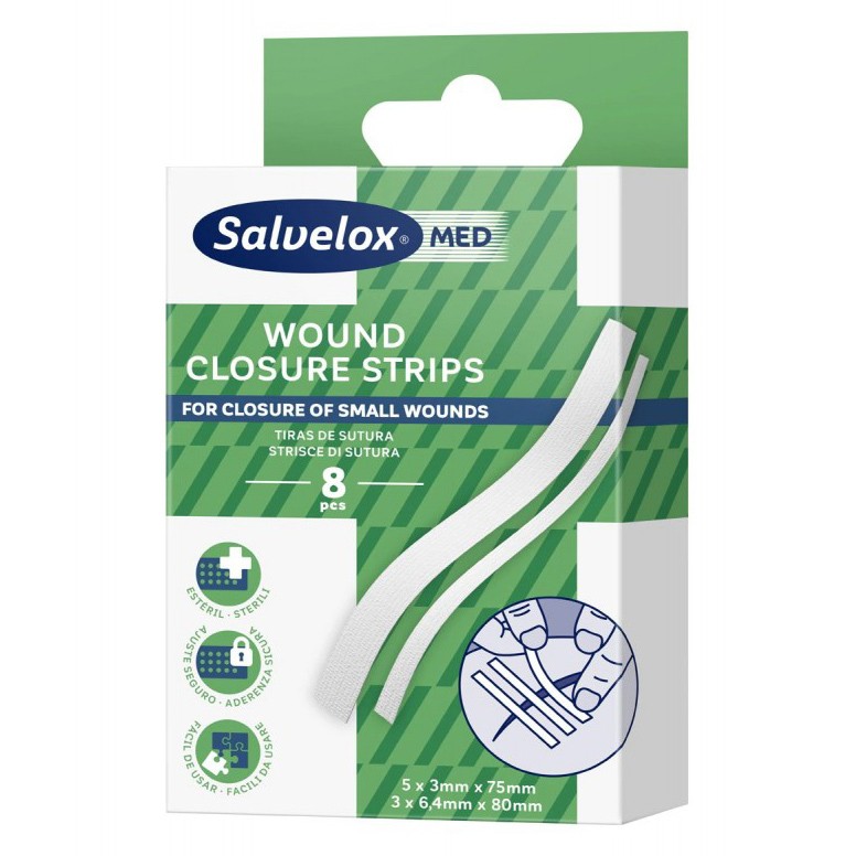 Imagen de Salvelox tiras de sutura para heridas 8u