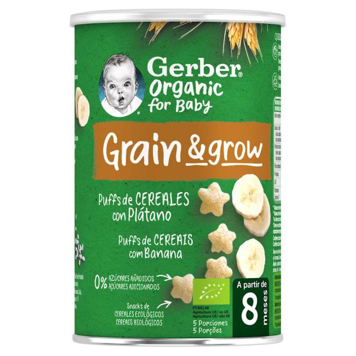 Imagen de Nestle gerber organic puff cereales con plátano