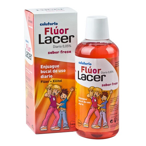 Imagen de Lacer colutorio flúor fresa 0,05% 500ml