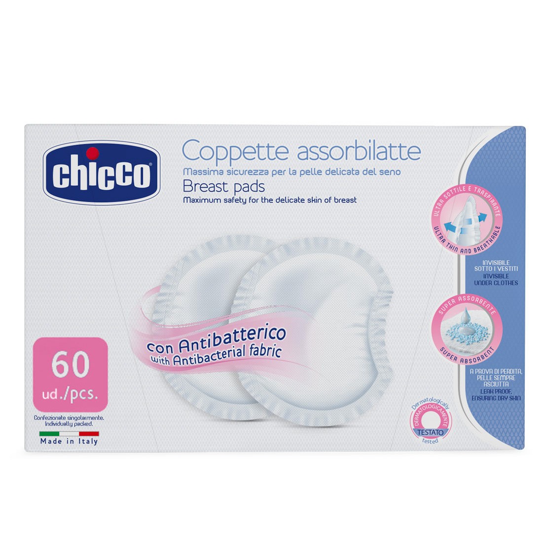 Imagen de Chicco discos absorb. antibacterias 60u