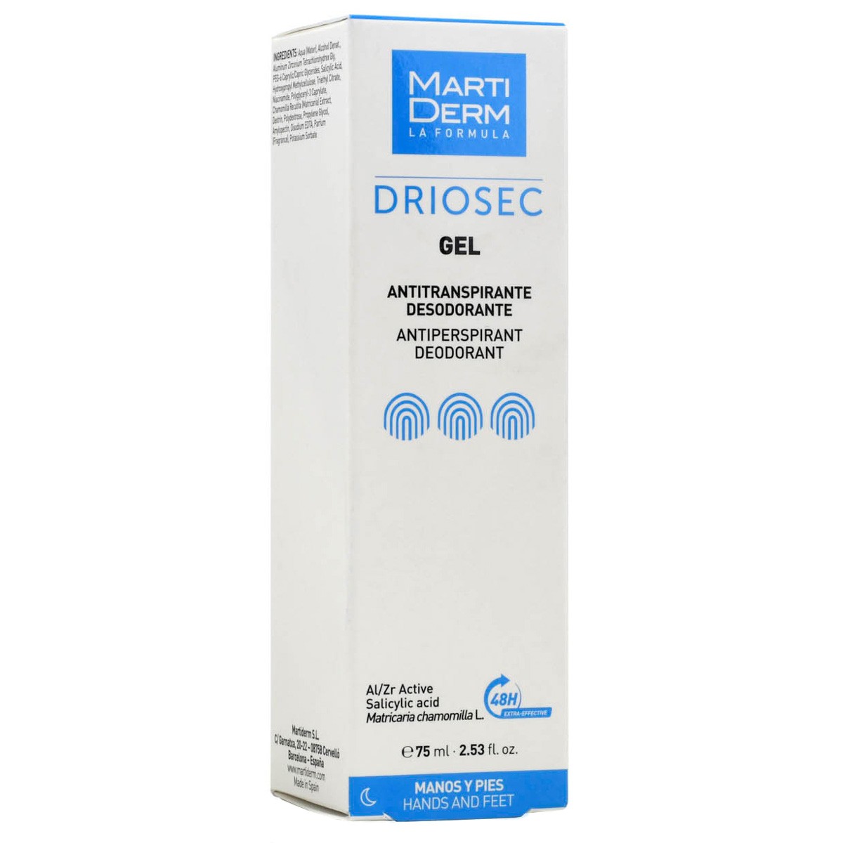Imagen de MartiDerm Driosec Gel Antitranspirante Manos y Pies 75 ml