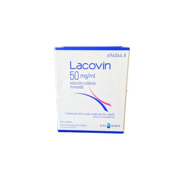 Imagen de Lacovin 50 mg/ml sol. cutánea 4 frascos 60 ml